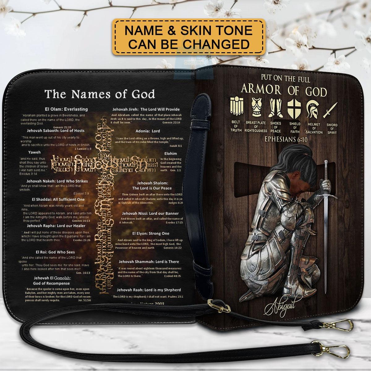 CHRISTIANARTBAG Custom Armor of God Bible Cover - Personalized Faith Accessory - Personalized Bible Cover - Bible Cover For Women, CABBBCV01030823.