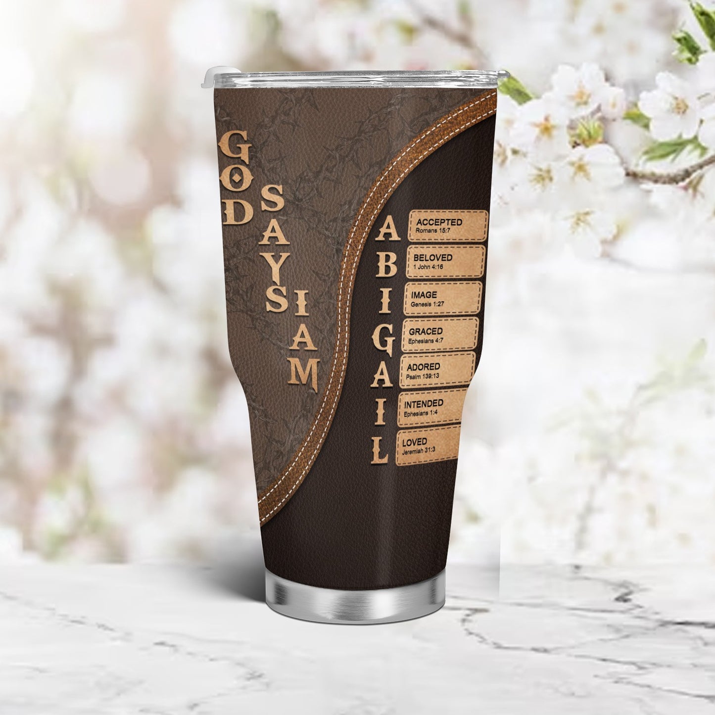 Personalized Christian Mug or Tumbler – Custom Name with Bible Verses | Changeable Skin Tone | Armor of God Gift