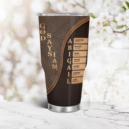 Personalized Christian Mug or Tumbler – Custom Name with Bible Verses | Changeable Skin Tone | Armor of God Gift