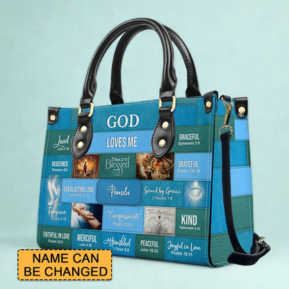 Personalized Christian Leather Handbag – Bible Verse Faith, Love & Protection Tote by CHRISTIANARTBAG