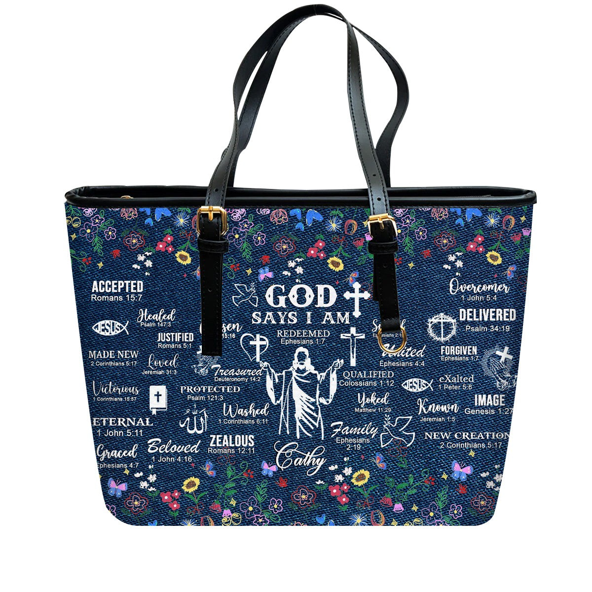 Christianartbag Handbags, God Says I Am Leather Handbag, Personalized Bags, Gifts for Women, Christmas Gift, CABLTB01200625