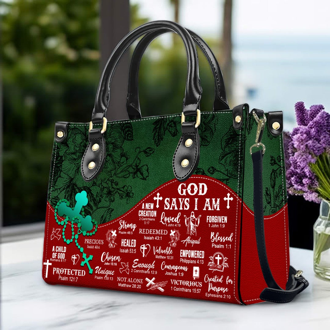 Personalized Leather Handbag with Custom Name – Premium Christian Purse by CHRISTIANARTBAG