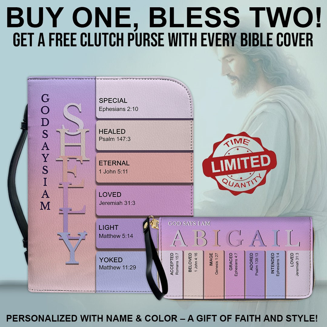CHRISTIANARTBAG Bible Cover - Uncover the sacred meaning of your name - Personalized Bible Cover, Free Clutch Purse Gift | CHRISTIANARTBAG