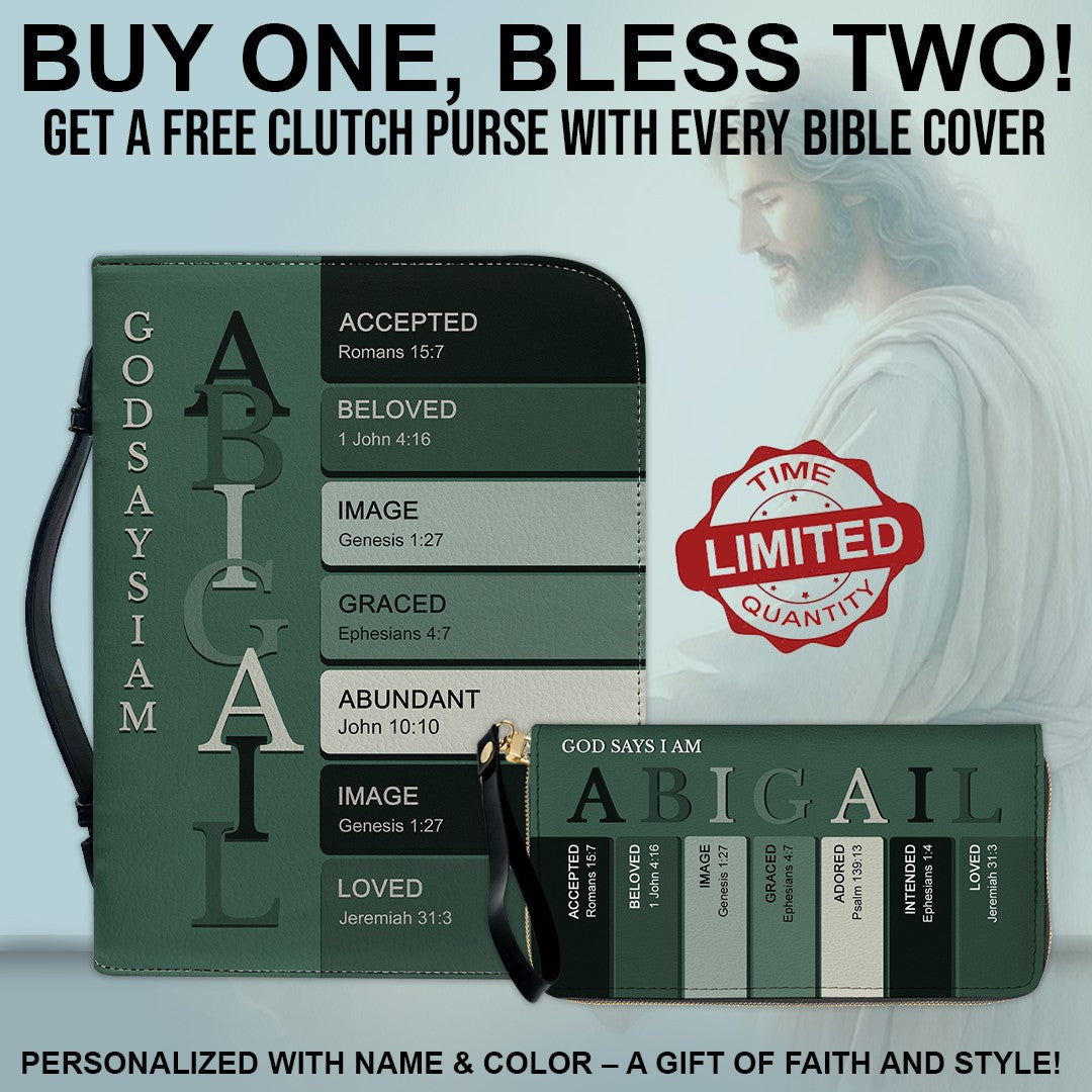 CHRISTIANARTBAG Bible Cover - Uncover the sacred meaning of your name - Personalized Bible Cover, Free Clutch Purse Gift | CHRISTIANARTBAG