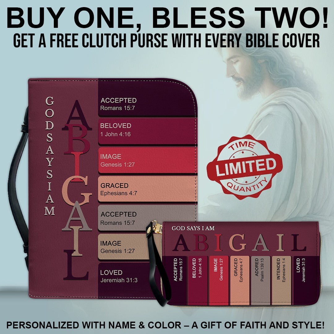 CHRISTIANARTBAG Bible Cover - Uncover the sacred meaning of your name - Personalized Bible Cover, Free Clutch Purse Gift | CHRISTIANARTBAG