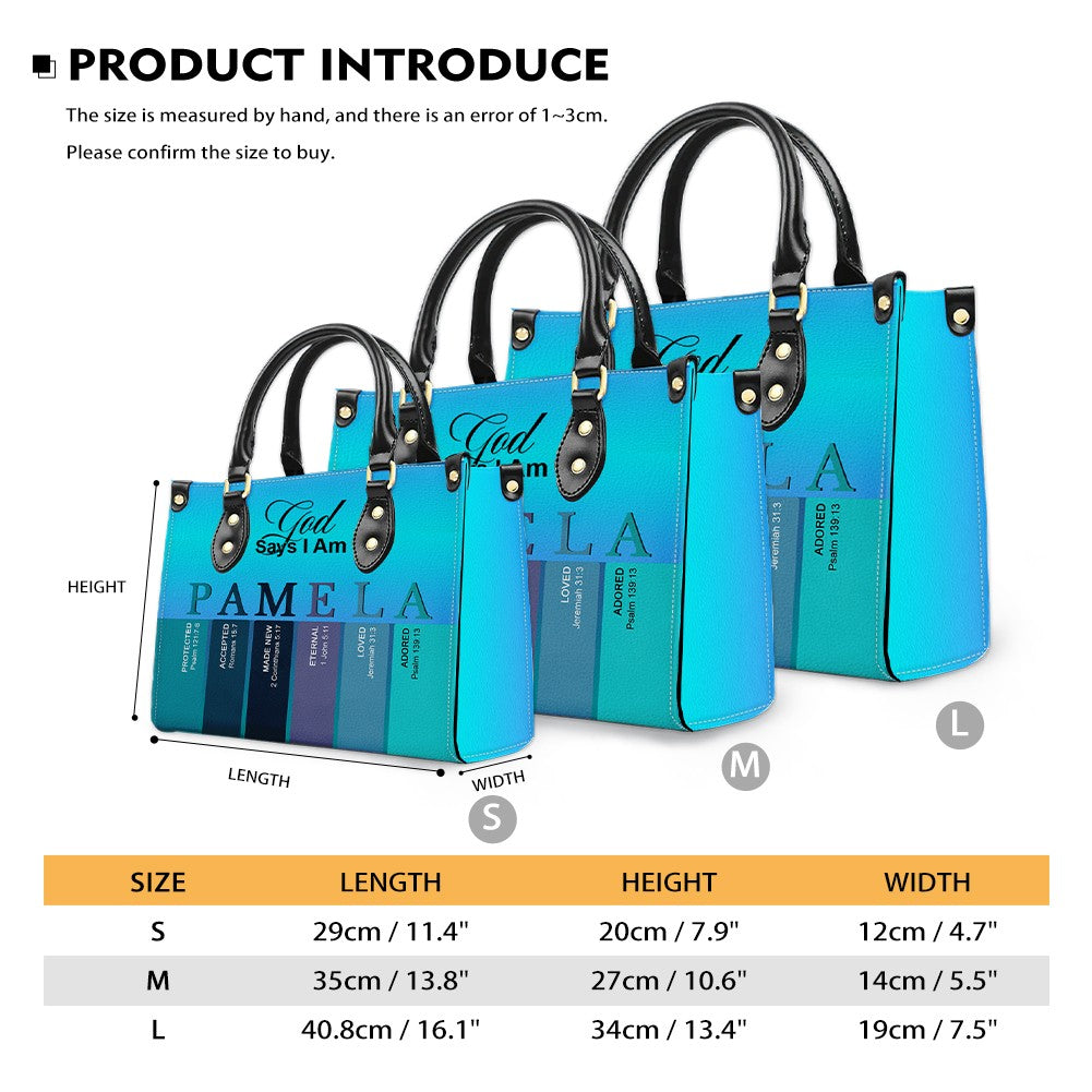 Personalized Christian Leather Handbag – Custom Name Purse with Bible Verses for Each Letter – CHRISTIANARTBAG