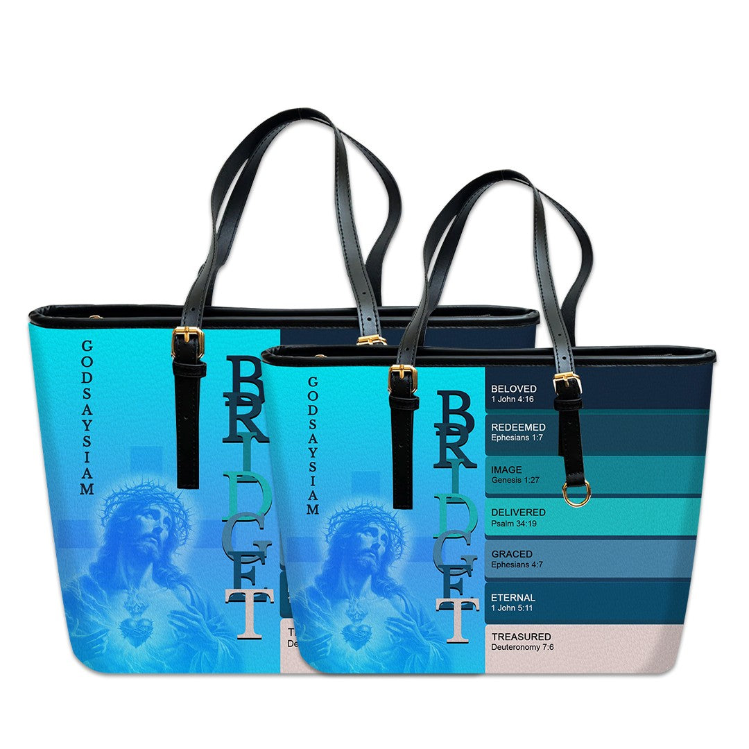 Uncover the sacred meaning of your name - Personalized Leather TOTE Handbag – Free Bible Cover Gift | CHRISTIANARTBAG 01060225