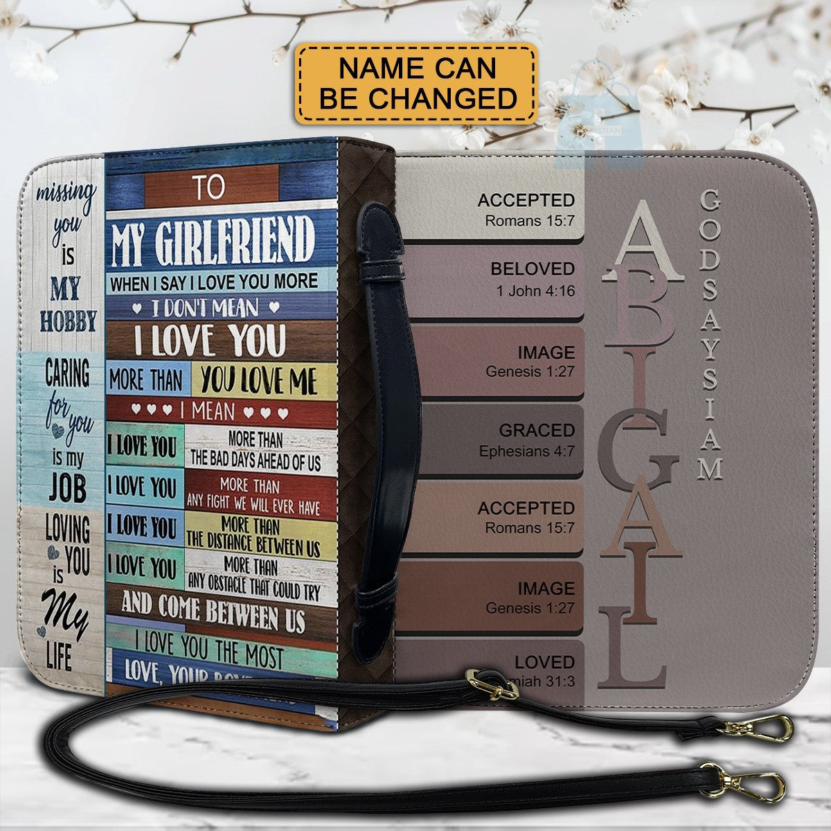 Personalized Bible Cover with Acrostic Name Verse – Custom Faith Gift for [Relationship] – CHRISTIANARTBAG CAB01042026