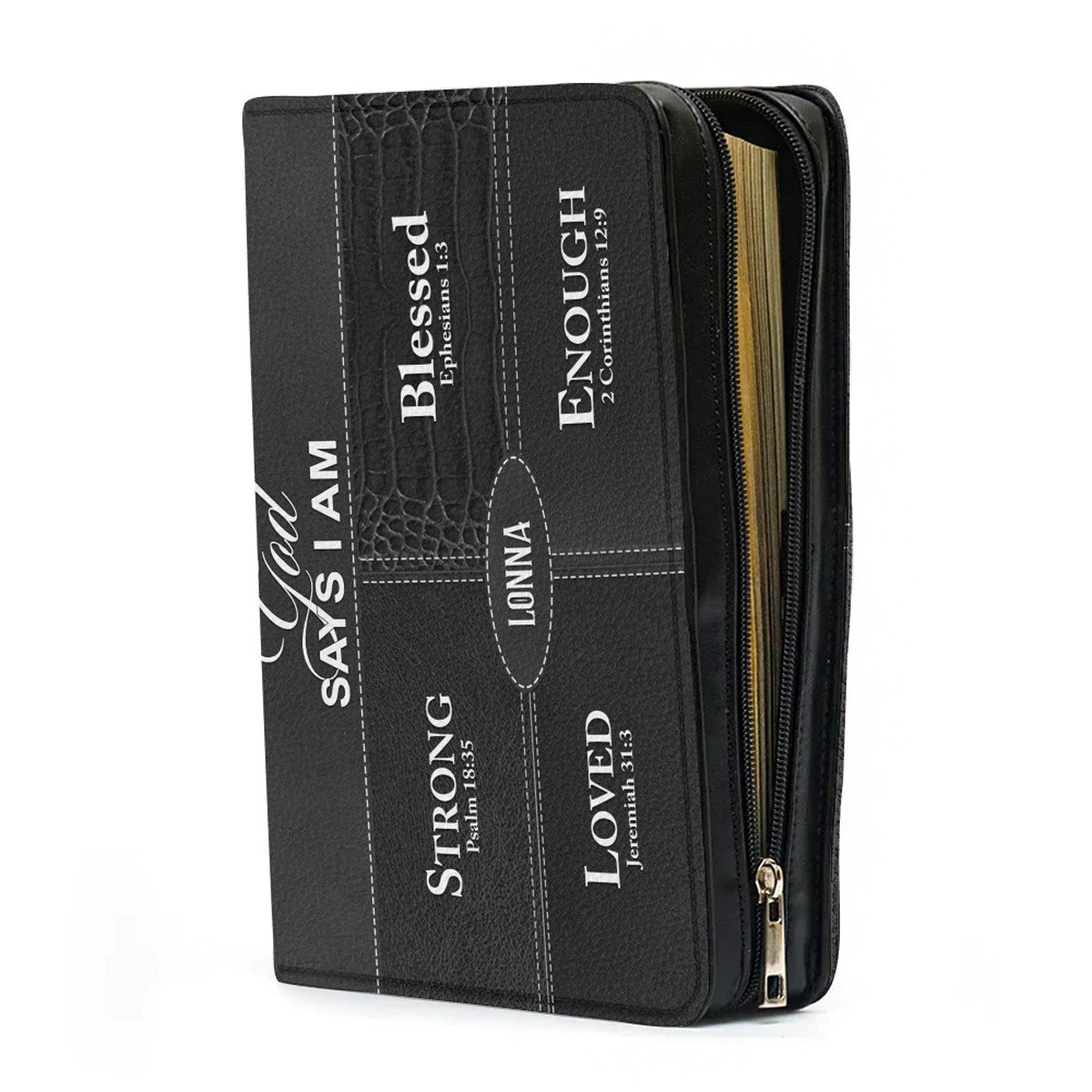 Personalized “God Says I Am” Bible Cover – Custom Name Christian Bible Case by CHRISTIANARTBAG