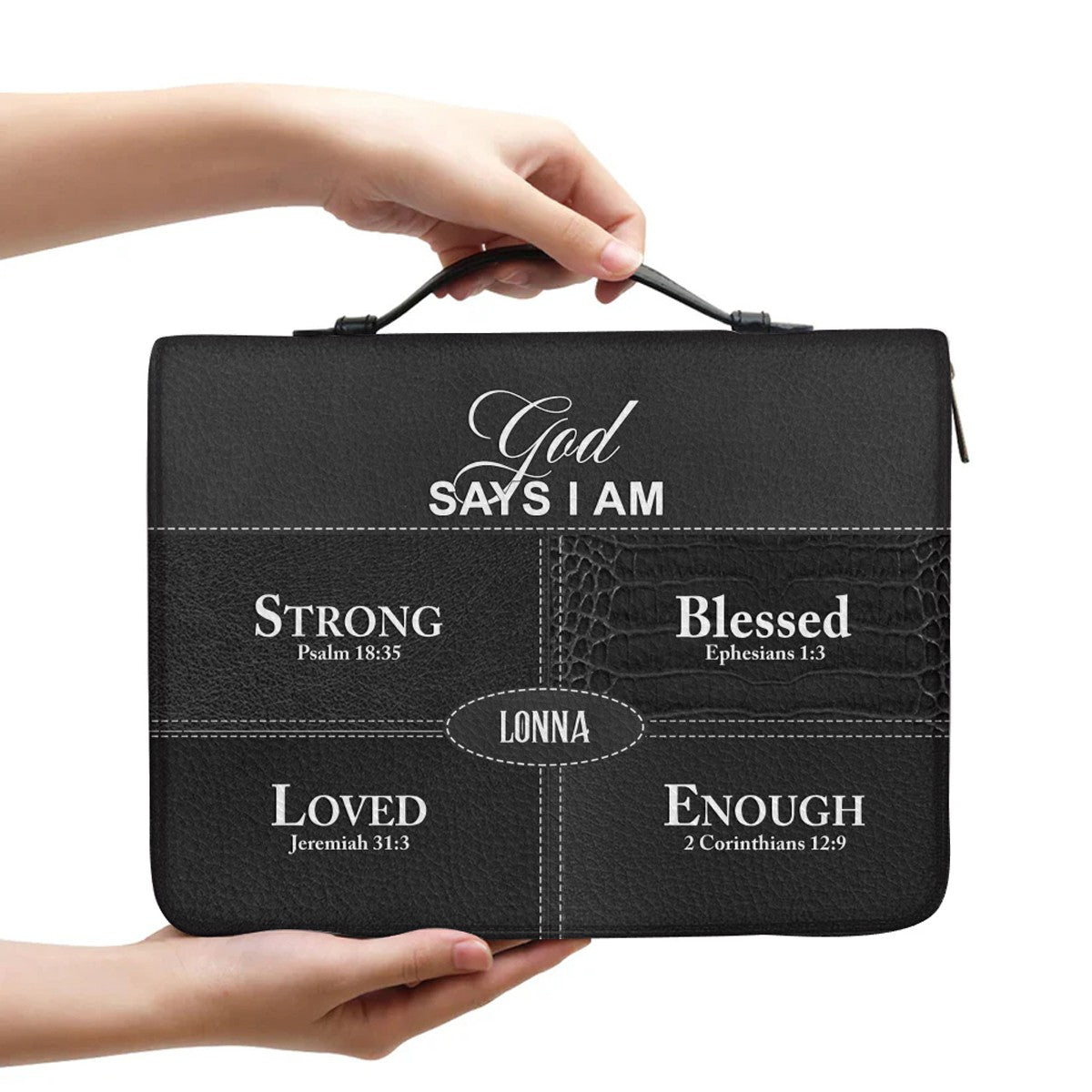 Personalized “God Says I Am” Bible Cover – Custom Name Christian Bible Case by CHRISTIANARTBAG
