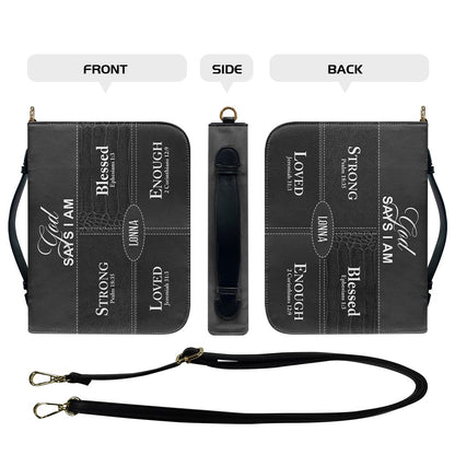 Personalized “God Says I Am” Bible Cover – Custom Name Christian Bible Case by CHRISTIANARTBAG