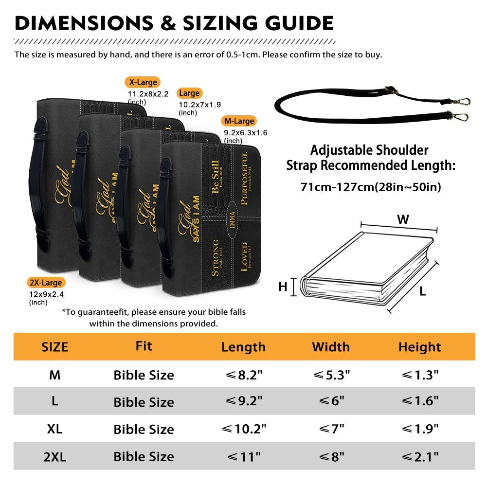 Personalized “God Says I Am” Bible Cover – Custom Name Christian Bible Case by CHRISTIANARTBAG 112025