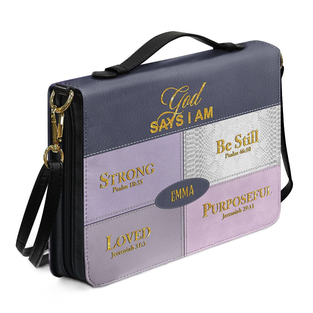Personalized “God Says I Am” Bible Cover – Custom Name Christian Bible Case by CHRISTIANARTBAG 112025