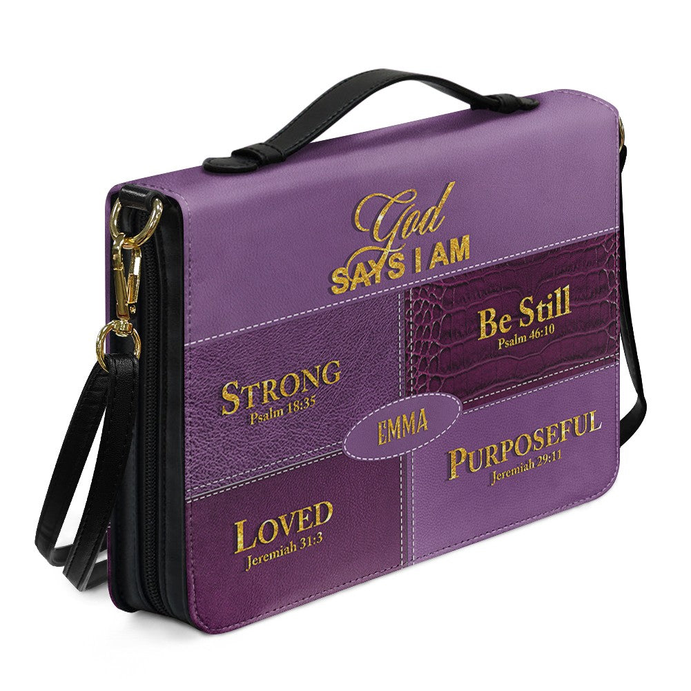 Personalized “God Says I Am” Bible Cover – Custom Name Christian Bible Case by CHRISTIANARTBAG 112025