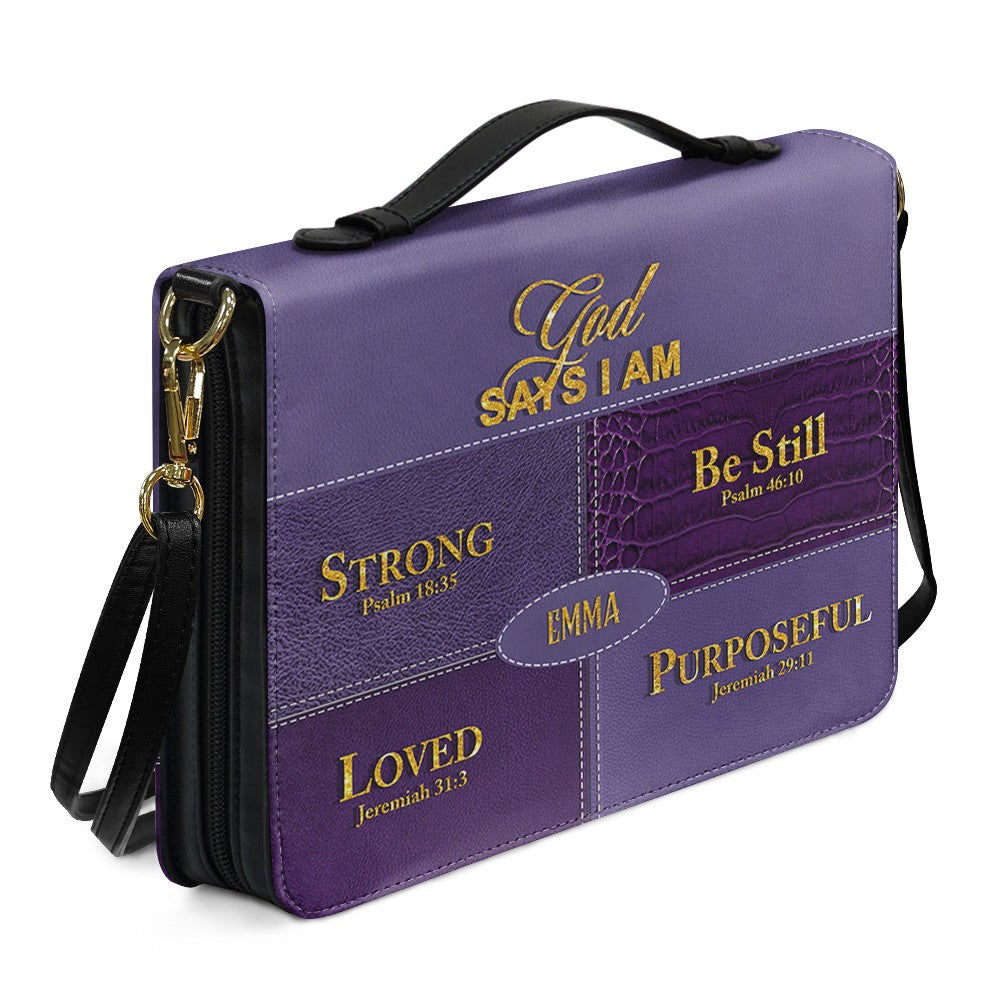Personalized “God Says I Am” Bible Cover – Custom Name Christian Bible Case by CHRISTIANARTBAG 112025