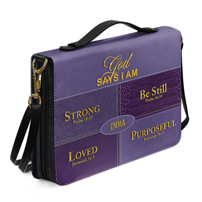 Personalized “God Says I Am” Bible Cover – Custom Name Christian Bible Case by CHRISTIANARTBAG 112025