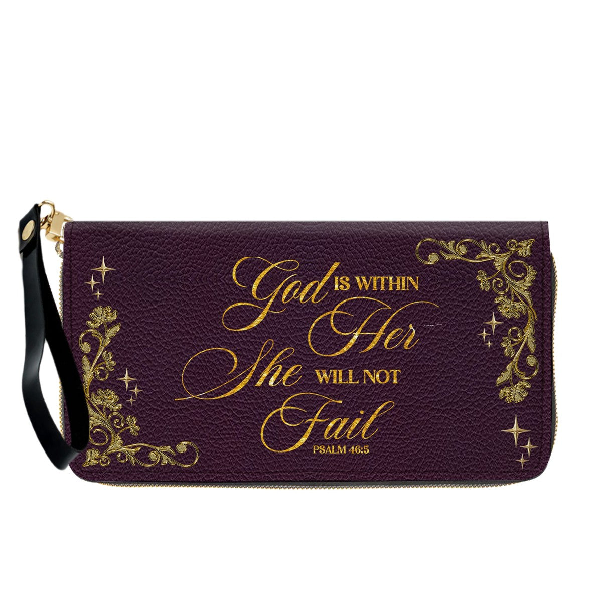 Personalized Leather Handbag & Long Wallet Set – Custom Name & Bible Verse | Elegant Christian Gift for Women