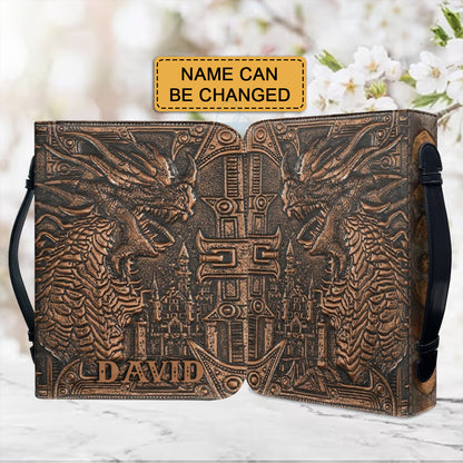 Personalized Dragon-Scale Armor of God Bible Cover - Custom Name Faith Accessory | CHRISTIANARTBAG CABBBCV02120424.