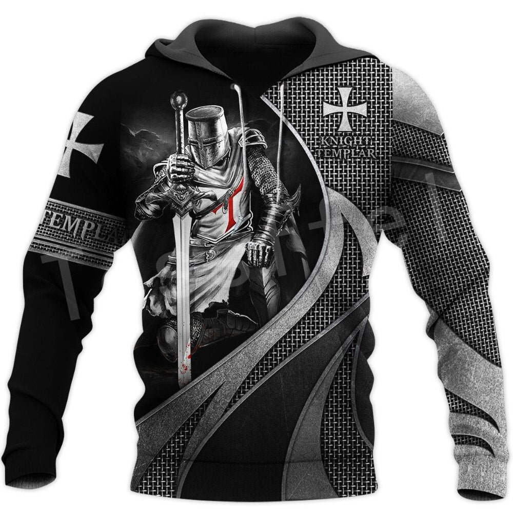 Christianartbag Clothing, Knight Templar Armor Jesus God Guard, Christian 3D T-Shirt, Christian 3D Hoodie, Christian 3D Sweater, Unisex 3D T-Shirt. - Christian Art Bag