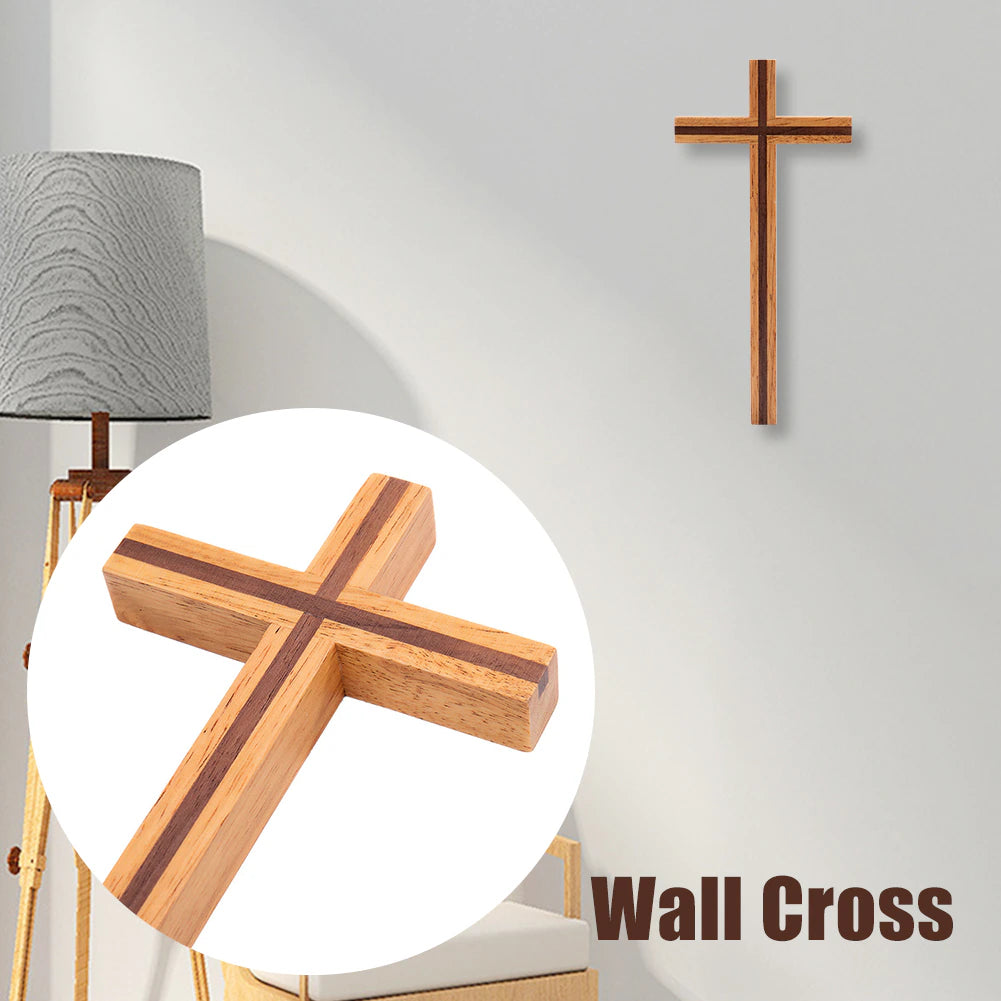 Christianartbag Home Decor, Rubber Wood Craft Solid Elegant Gift Mysterious Simple Blessing Hanging Ornament Christian Style Home Decor Wall Cross Church - Christian Art Bag