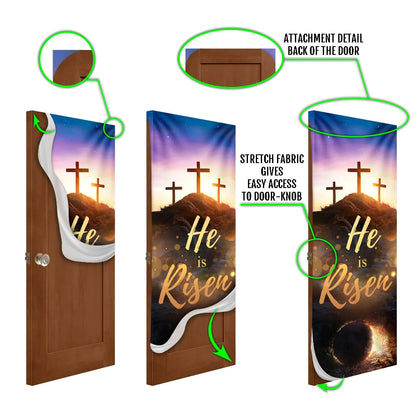 Christianartbag Door Cover, He Is Risen Easter, Religious Door Decorations, Christian Home Decor - Christian Art Bag