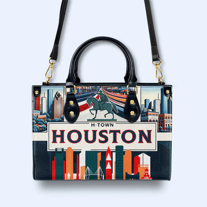 Houston H-Town Leather Handbag by CHRISTIANARTBAG – Bold City Flair - CABLTHB08010424.