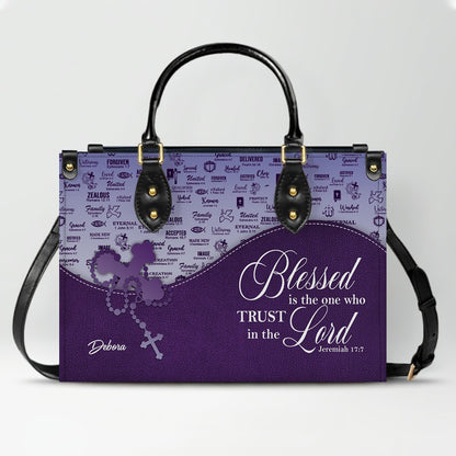 Personalized Christian Leather Handbag and Long Wallet Set – Custom Name, Faith-Inspired Gift for Women