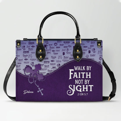 Personalized Christian Leather Handbag and Long Wallet Set – Custom Name, Faith-Inspired Gift for Women