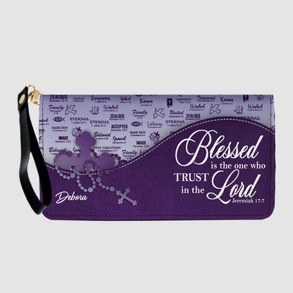 Personalized Christian Leather Handbag and Long Wallet Set – Custom Name, Faith-Inspired Gift for Women