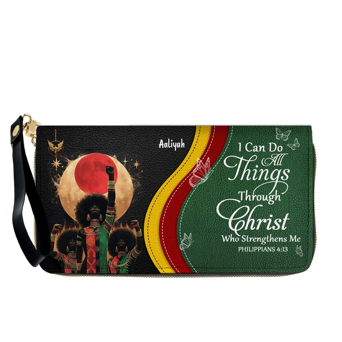 Set - Personalized Christian Leather Handbag & Wallet | Custom Bible Verse Faith Gift for Women by CHRISTIANARTBAG