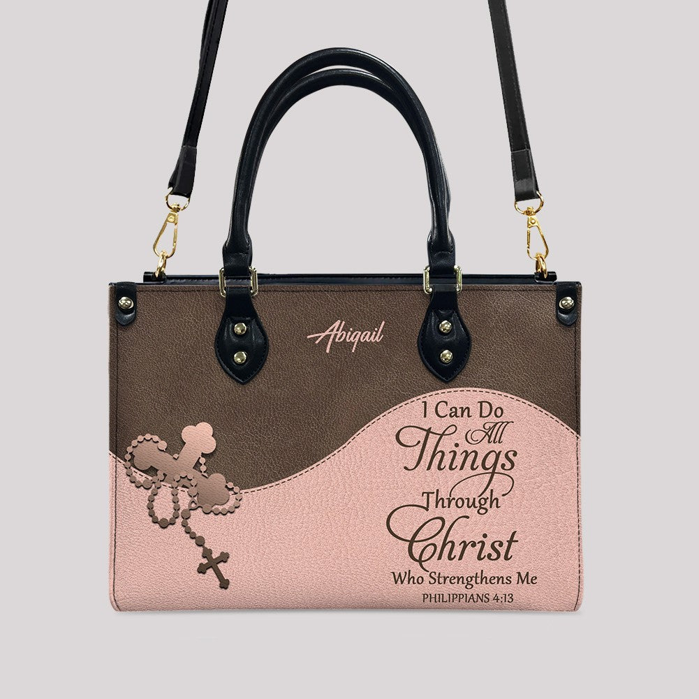 Christian Personalized Leather Handbag for Women – Custom Name & Scripture | CHRISTIANARTBAG
