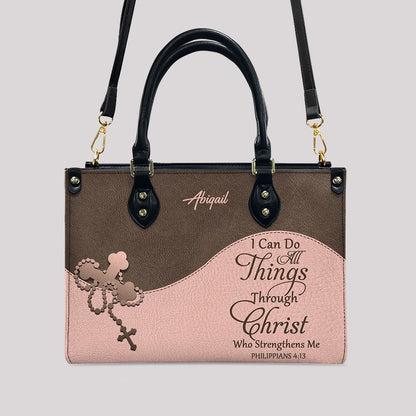 Christian Personalized Leather Handbag for Women – Custom Name & Scripture | CHRISTIANARTBAG
