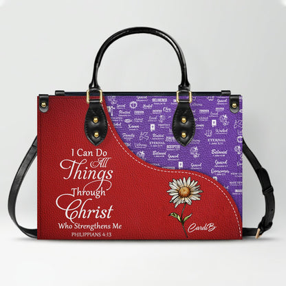 Personalized Leather Handbag with Bible Verses – Christian Tote Purse for Women | CHRISTIANARTBAG