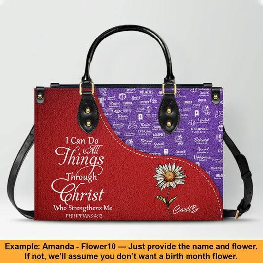 Personalized Leather Handbag with Bible Verses – Christian Tote Purse for Women | CHRISTIANARTBAG