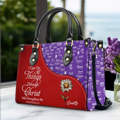 Personalized Leather Handbag with Bible Verses – Christian Tote Purse for Women | CHRISTIANARTBAG
