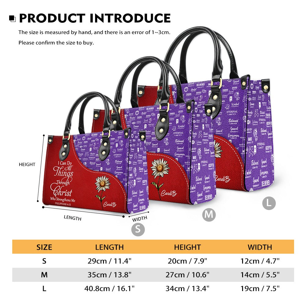 Personalized Leather Handbag with Bible Verses – Christian Tote Purse for Women | CHRISTIANARTBAG