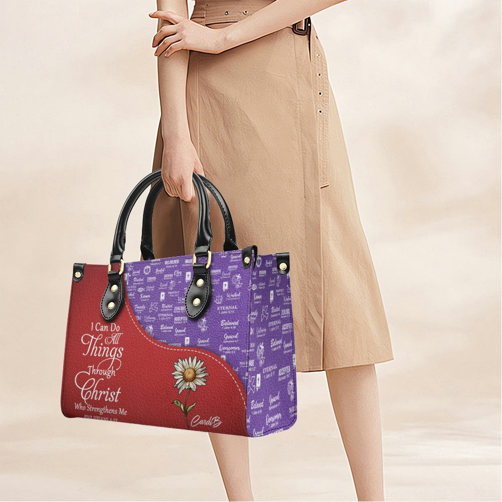 Personalized Leather Handbag with Bible Verses – Christian Tote Purse for Women | CHRISTIANARTBAG