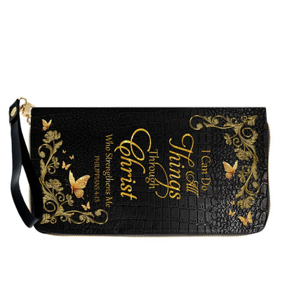CHRISTIANARTBAG™ Personalized Leather Handbag - Custom Name "I Can Do All Things Through Christ" Philippians 4:13 Bible Verse Tote Purse