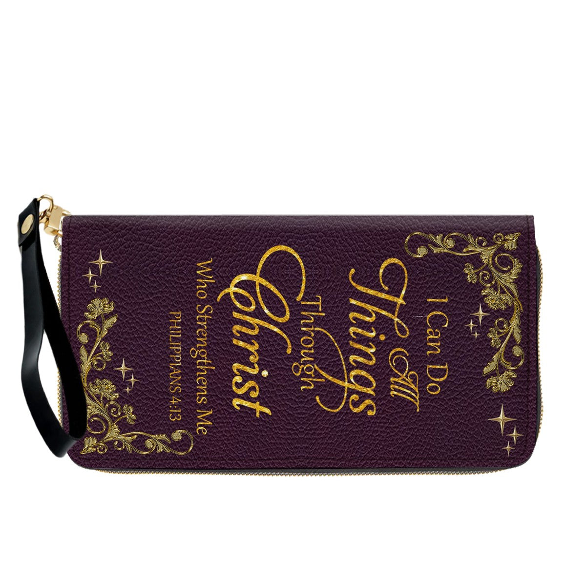 Personalized Leather Handbag & Long Wallet Set – Custom Name & Bible Verse | Elegant Christian Gift for Women