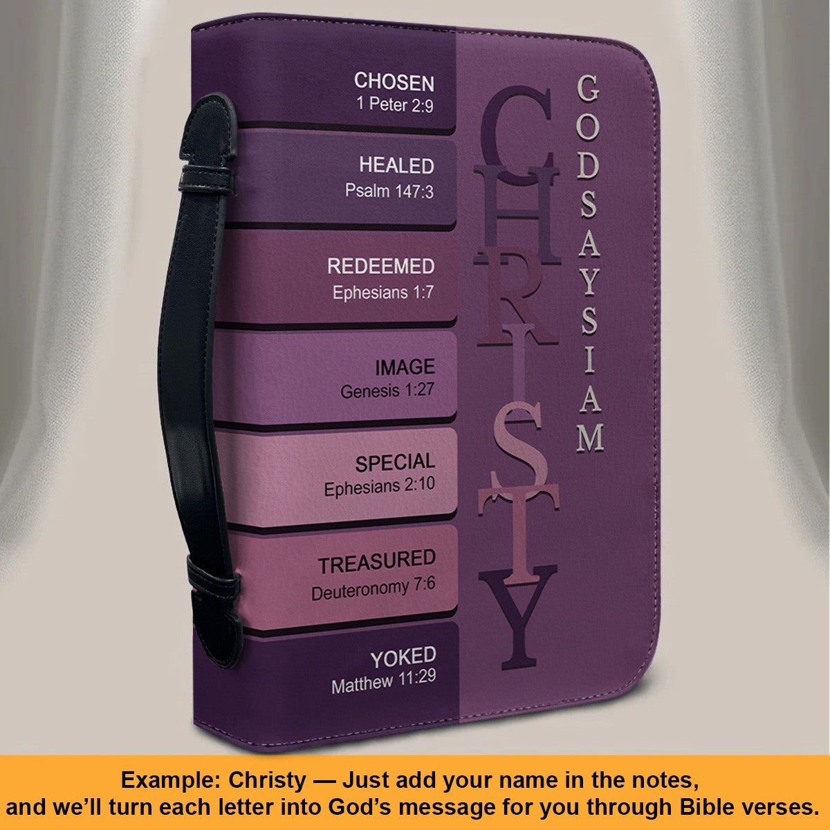 CHRISTIANARTBAG Bible Cover - Uncover the sacred meaning of your name - Personalized Bible Cover, CABBBCV02030624.