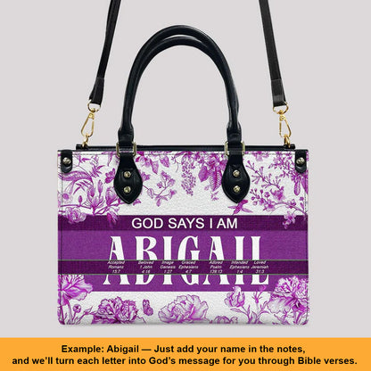 Personalized Leather Handbag with Custom Name & Bible Verse Meaning – Christian Tote Bag