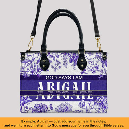 Personalized Leather Handbag with Custom Name & Bible Verse Meaning – Christian Tote Bag