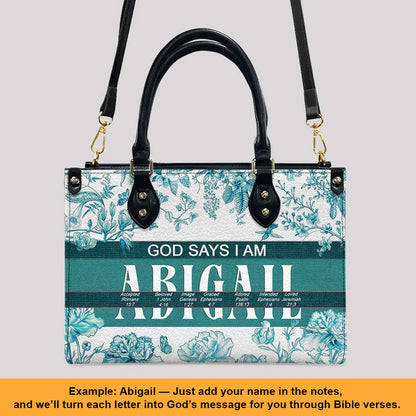 Personalized Leather Handbag with Custom Name & Bible Verse Meaning – Christian Tote Bag