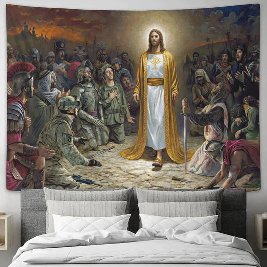 Christianartbag Tapestry, Jesus Tapestry, Biblical Tapestries,  God Tapestry, Christian Tapestry Wall Hanging, CABTP04060923. - Christian Art Bag