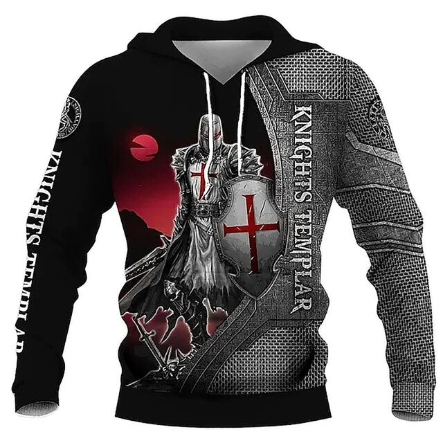 Christianartbag Clothing, Knight Templar Armor Jesus God Guard, Christian 3D T-Shirt, Christian 3D Hoodie, Christian 3D Sweater, Unisex 3D T-Shirt. - Christian Art Bag