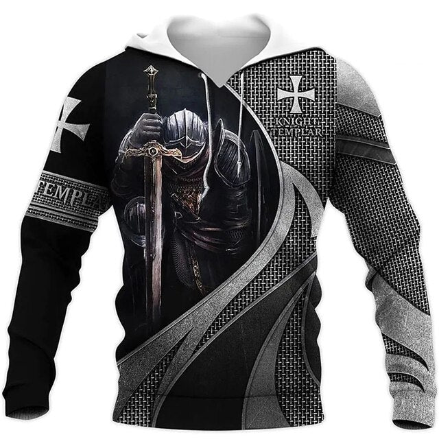 Christianartbag Clothing, Knight Templar Armor Jesus God Guard, Christian 3D T-Shirt, Christian 3D Hoodie, Christian 3D Sweater, Unisex 3D T-Shirt. - Christian Art Bag