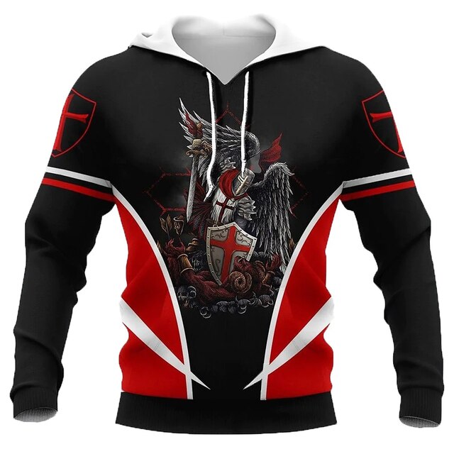 Christianartbag Clothing, Knight Templar Armor Jesus God Guard, Christian 3D T-Shirt, Christian 3D Hoodie, Christian 3D Sweater, Unisex 3D T-Shirt. - Christian Art Bag