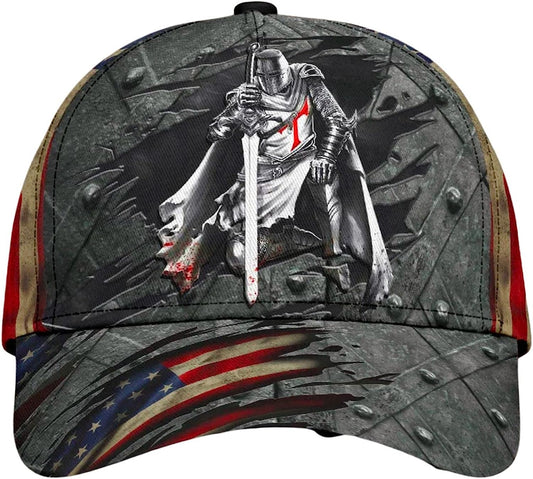 Christianartbag Hat, Personalized Name Classic Cap with Knight Jesus Design, Personalized Hat, Christian Hat, CABHAT08141223. - Christian Art Bag