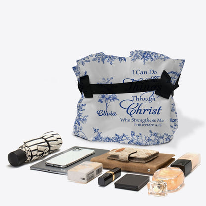 Personalized Large Oxford Fabric Tote Bag – Christian Bible Verse Shoulder Bag with Custom Name & Scripture – CHRISTIANARTBAG