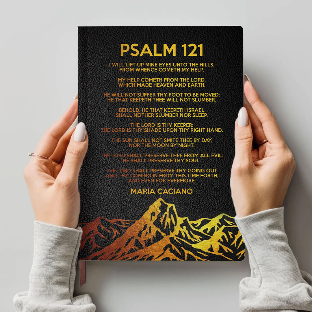 Personalized Psalm 121 Bible Cover – Custom Name | Personalized Leather Notebook